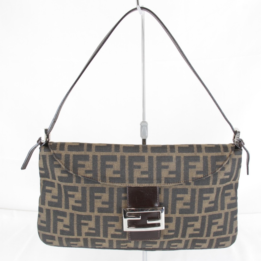 FENDI Zucca Mamma Bucket Shoulder Bag Canvas